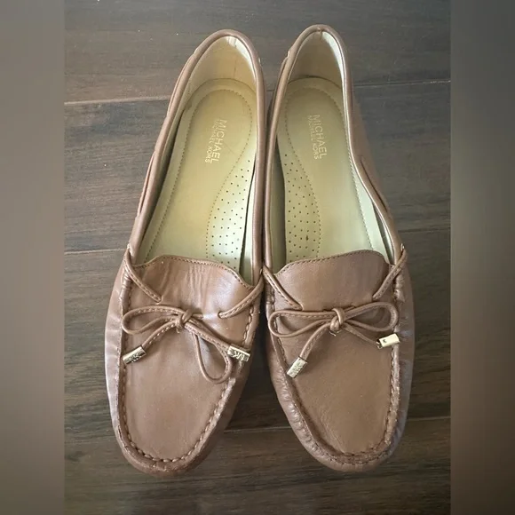 Michael Kors Sutton Brown Leather Loafers Sz 8.5 - Picture 3 of 12